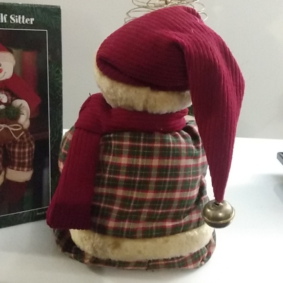 Classic Holiday Shelf Sitter Plush Snowman with Santa Hat & Sack 17" Tall Frosty - Picture 2 of 6